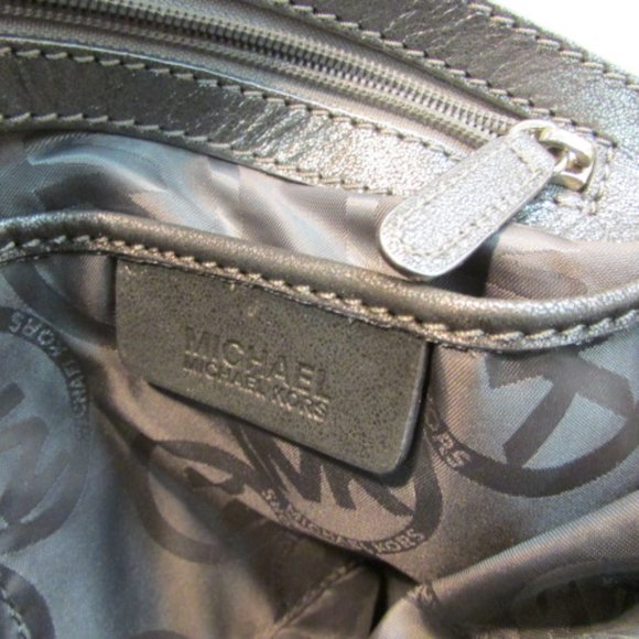 Michael Kors Steel Gray Leather Shoulder Bag - Picture 13 of 16